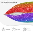 thumbnail image 5 of KLL Glitter Rainbow Decorative Throw Pillow Covers Velvet Soft for Couch Sofa Bedroom Living Room Outdoor - 20"x20", 5 of 8