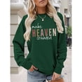 thumbnail image 4 of Suéter de Mujer con Estampado de Letras, Cuello Redondo y Larga Verde Oscuro XXL, 4 of 5