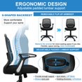 thumbnail image 3 of KOLLIEE Mid Back Mesh Office Chair Ergonomic Swivel Black Desk Office Chair Flip Up Armrests with Lumbar Support Adjustable Height Computer Task Chairs, 3 of 6