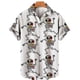 thumbnail image 3 of Camisa de manga corta para hombre, cómoda y transpirable, informal, con estampado 3D de calavera divertida, nueva de verano de 2024, con solapa y botones, talla grande, 3 of 5