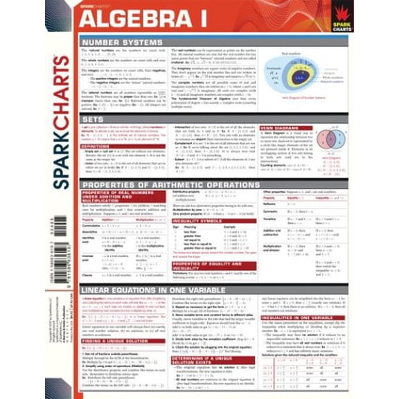 Pre-Owned Algebra I (Sparkcharts), 9781586636197, 1586636197, Paperback,