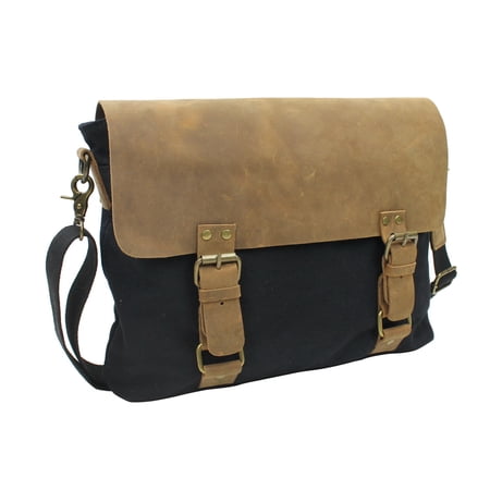 Vagarant Traveler Classic Canvas Messenger Bag CM17.BLK