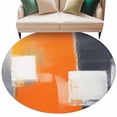 thumbnail image 2 of Round Area Rug 5ft,Watercolor Splicing Color Blocks Washable Carpet Non-Slip Runner Accent Rugs Indoor Floor Mat for Bedroom Living Room Decor,Retro Abstract Graffiti Art, 2 of 9