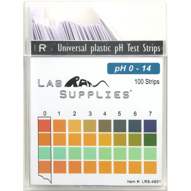 Plastic pH Test Strips, Universal Application (pH 014), 100 Strips