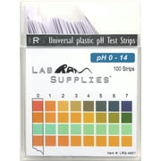 Plastic pH Test Strips, Universal Application (pH 0-14), 100 Strips | for testing Water, Soap, Soil, Kombucha, etc.