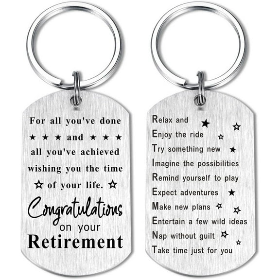 Retirement Gifts for Women Men - Happy Retirement Keychain - Funny Retirement Gifts for Coworker - Nurse - Doctor - Military - Navy - Police - Teacher - Coworker