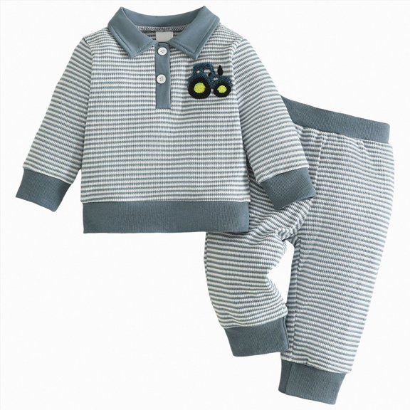UAYOTSE Toddler Baby Boy Clothes 3 6 9 12 18 24 Months Fall Outfits Long Sleeve Sweatshirt Tops Pants Set,Sizes 6-12 Months