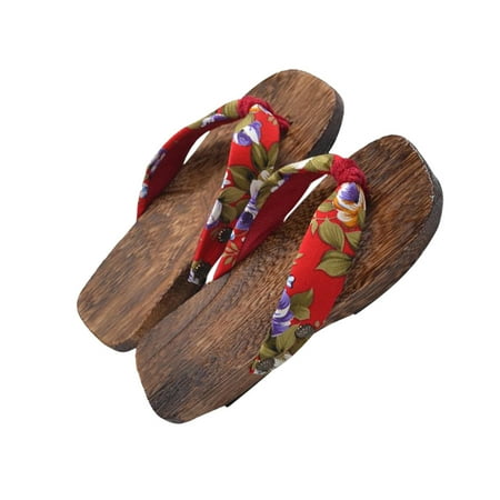 

Paulownia Children Clogs Baby Slippers COS Student Clogs Flops Size 22-34 Red