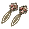 thumbnail image 2 of Rose Leopard Book Accessories: Vintage Copper-Colored Lace Bookmarks - Set of 2, Stainless Steel Book Markers for Readers, 2 of 5