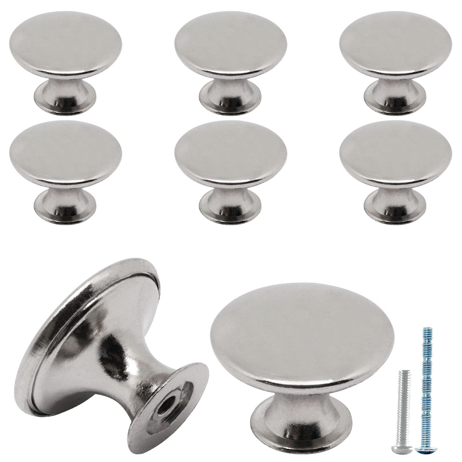 8 Pack Antique Brass Cabinet Knobs, Round Dresser Knobs Kitchen Drawer Knob, Single Hole Cupboard Door Knob Dresser Drawer Pulls Handles