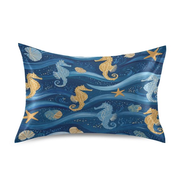 Silky Satin Standard Pillowcases For Hair And Skin Yellow and White Stripes