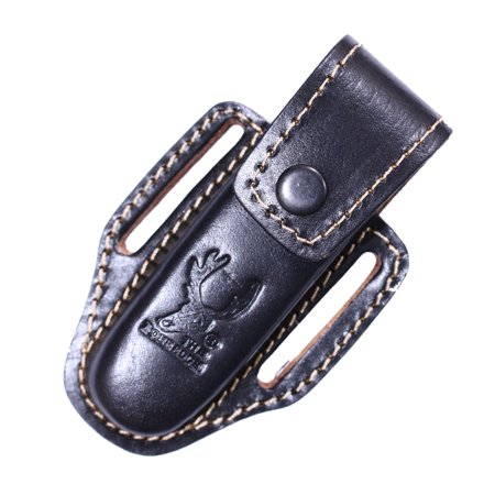 TheBoneEdge Black 5 Tactical Folding knife Leather Pouch for a Knife Belt Loop