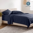 thumbnail image 3 of Bare Home Ultra-Soft Sheet Set - Premium 1800 Collection - Deep Pockets - 4-Pieces - King, Pinstripe - Midnight/White, 3 of 7