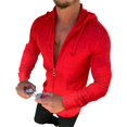 thumbnail image 1 of Tops deportivos informales de manga larga con cremallera y capucha para hombre, 1 of 2
