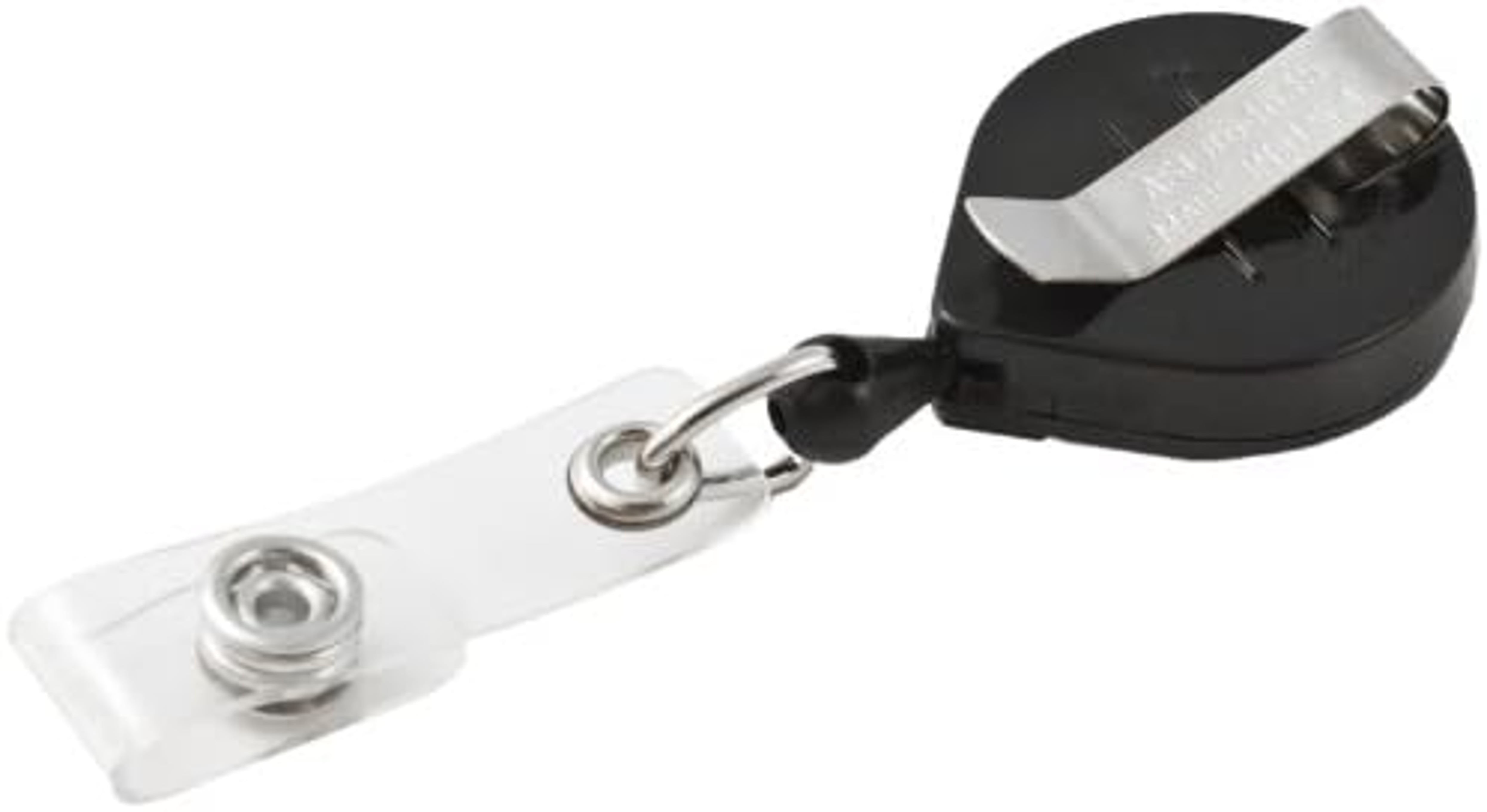 MINI-BAK Square Retractable Badge Holder Black / Belt Clip