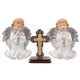 thumbnail image 1 of 1 juego de estatuas de ángel de resina, estatuas de ángel, artesanías de resina y decoración de cruz de madera., 1 of 6