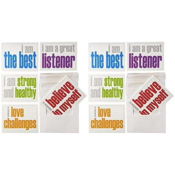 Inspired Minds Note Cards with Envelope, Positivity Booster Set, 10 Per Set, 2 Sets