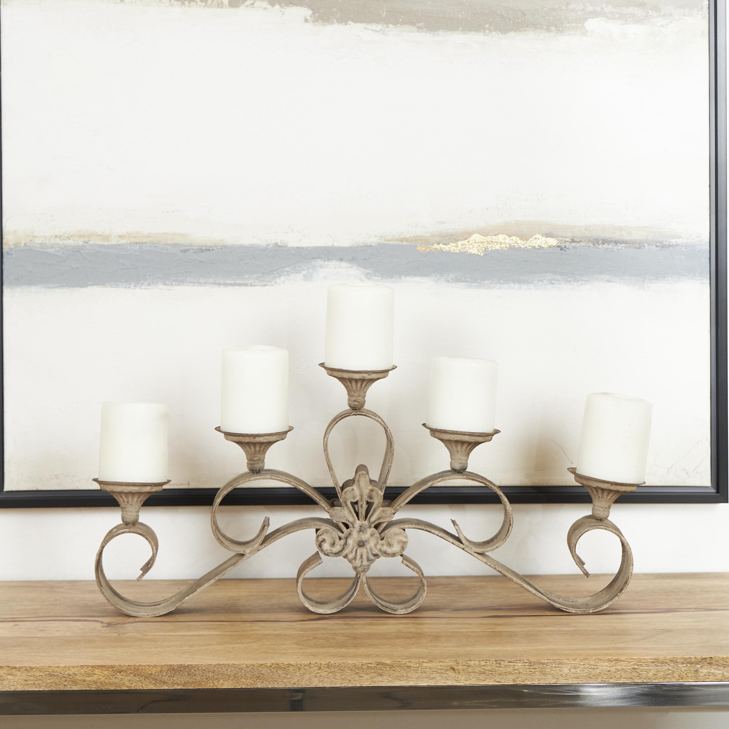 DecMode 5 Holder Gray Metal Candelabra - Walmart.com DecMode 5 Holder Gray Metal Candelabra - Walmart.com