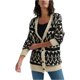 thumbnail image 2 of Suéter tipo Cárdigan Lucky Brand Diamond Fair Isle para mujer, blanco, pequeño, 2 of 2