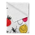 thumbnail image 2 of Food Soft Flannel Fleece Throw Blanket, Sketched Tomatoes Organic Vegetables in Vivid Colors Fresh and Juicy Food Concept, Cozy Plush for Indoor and Outdoor Use, 50" x 70", Multicolor, by Ambesonne, 2 of 5