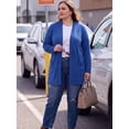 thumbnail image 3 of Cueply Plus Size Lightweight Cardigan for Women Long Sleeve Open Front Casual Cover Up with Pockets Soft Draped Layering Jacket 1X-4X, 3 of 9