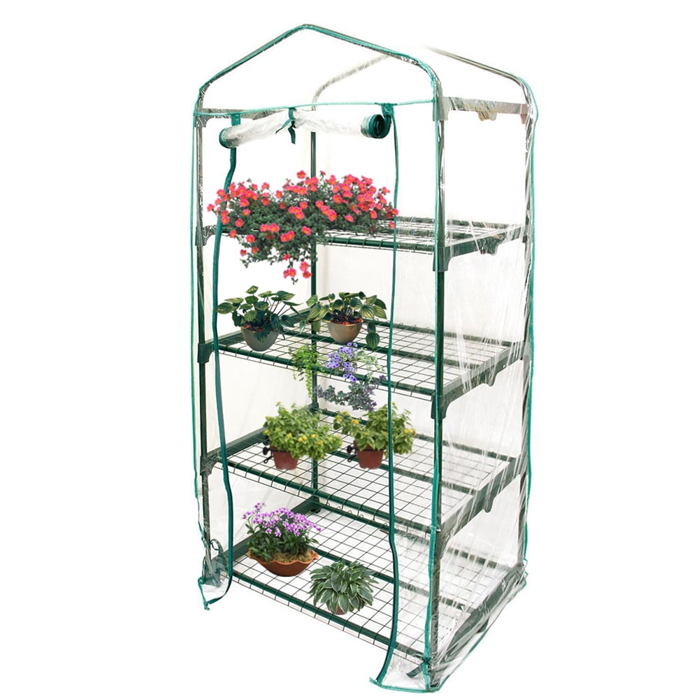 Selections 4 Tier Mini Greenhouse Grow House With Reinforced Cover 