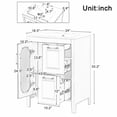thumbnail image 4 of 24" Sturdy Bathroom Organizer, Space-Saving Freestanding Cabinet with Adjustable Shelf, Retro Bathroom Vanity with Ceramic Sink for Bathroom, White, 4 of 9
