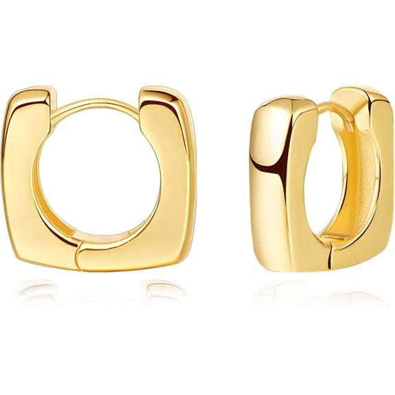 XBage Gold Hoop Earrings For Women Chunky Minimalist Geometric Huggie Hoop Earrings Dainty Thick Y2K Preppy Earrings[H9565]