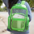 thumbnail image 7 of MGgear Transparent PVC School Backpack with Green Trim, Clear Book Bag, Unisex, 7 of 7