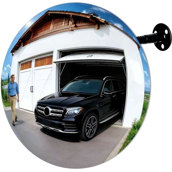 Convex Mirror 11.65" Adjustable Acrylic Wide Angle View Traffic Mirror Enhanced Warehouses, Parking Lots Indoor outdoor Corner Security