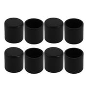 8pcs 19mm Inner Dia Pipe Tube Insert Chair Leg Cap Black PVC Tubing Plug