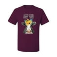 thumbnail image 2 of Wild Bobby, Good Food Good Mood Funny Cute Cow Animal Lover Men's Graphic T-Shirt, Maroon, Medium, 2 of 3