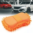 thumbnail image 3 of Esponja de lavado de chenilla de microfibra práctica y duradera para coches, cocinas y baños con correa elástica para la mano, color naranja, 3 of 3