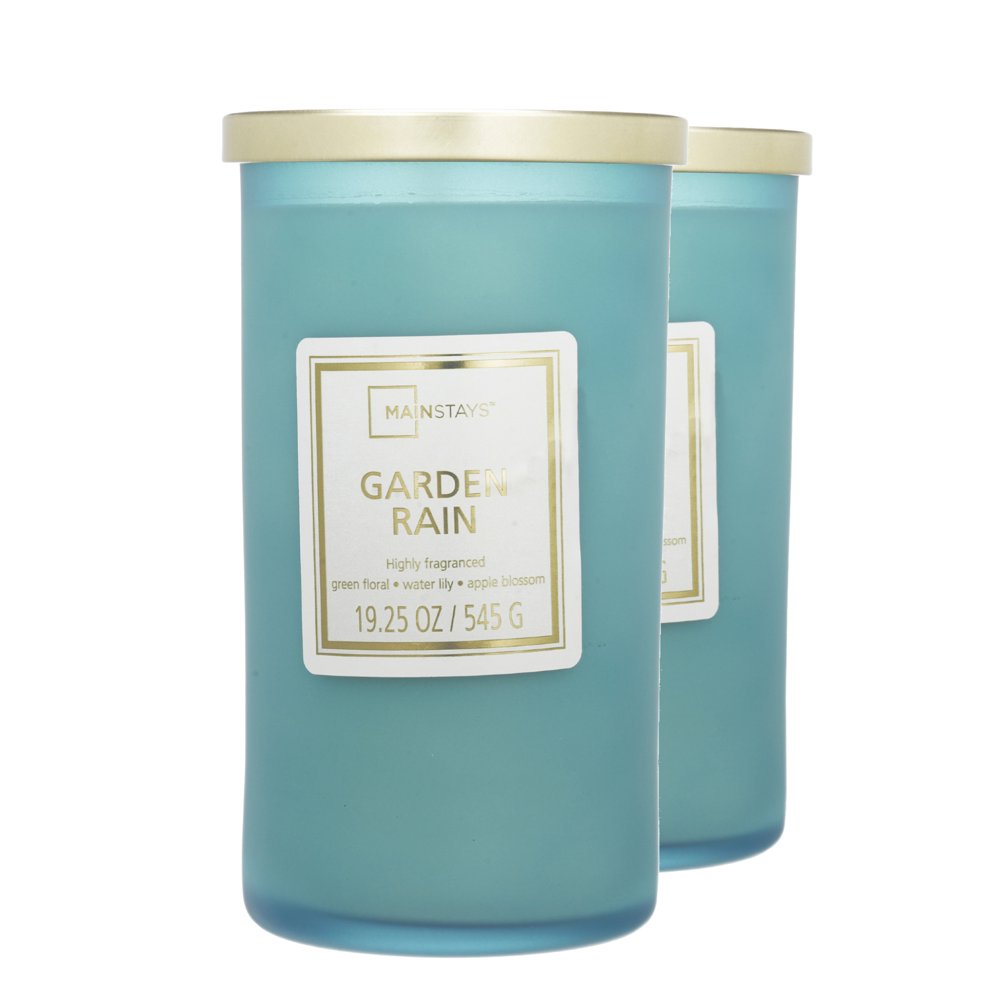Mainstays Garden Rain Scented SingleWick Frosted Jar Candle, 19.25 oz