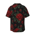 thumbnail image 2 of Daiia Roses Men's Linen Shirts Short Sleeve Casual Shirts Button Down Shirt for Men Beach Summer Wedding Shirt-3X-Large, 2 of 7