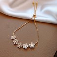 thumbnail image 3 of Naierhg Women Bracelet Flower Five-pointed Star Cubic Zirconia Jewelry Exquisite Long Lasting Bangle for Party, 3 of 8