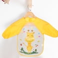 thumbnail image 4 of Baberos impermeables para niños de 1 a 3 años, ajustables, con bonitos estampados, para pintar, cocinar y hacer manualidades. Protege la ropa del bebé. Amarillo., 4 of 7