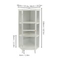 thumbnail image 2 of Corner Cabinet with Doors and Shelves, Freestanding Display Storage for Bathroom, Living Room, Kitchen (White), 2 of 8