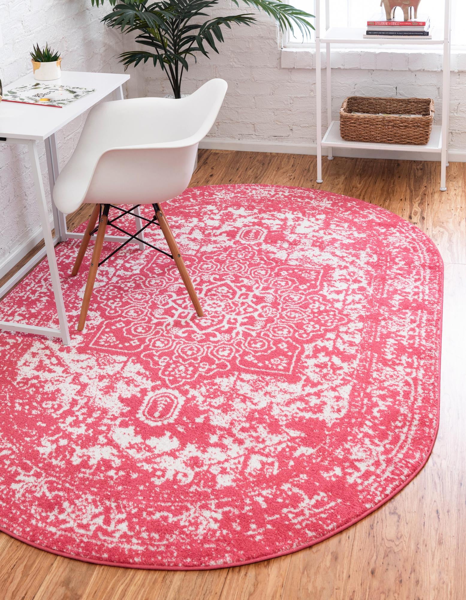 Arlington Collection Rug 8' x 10' Oval Pink MediumPile Rug
