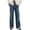 Dark Blue, variant on Jeans for Women Wide Leg Loose fit Jeans Pants Strechy Baggy Folded Hem Trendy Denim Trousers with Pockets