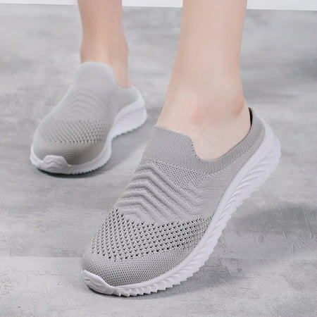 

Sehao Women s sneakers Women s Casual Shoes Breathable Slip-on Wedges Outdoor Leisure Sneakers Bag&Shoes Accessory Grey 41