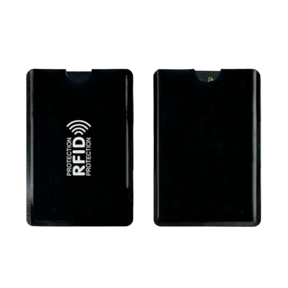 RFID Blocking Card Sleeve - Metal Finish Single Layer Credit Card Holder for ID Badge - 4 Colors