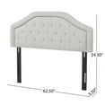 thumbnail image 5 of Tufted Button Linen Fabric Upholstered Full Size Headboard in Light grey, 5 of 5