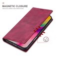 thumbnail image 6 of for iPhone 16 Pro Wallet Case Cover, Luxury Wallet Case with Card Holder Magnetic Clasp Kickstand PU Leather Folio Protective Phone Case for iPhone 16 Pro, Winered, 6 of 11