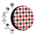 thumbnail image 4 of Susaid Red and black argyle Print Tire Covers,Waterproof Anti-UV Snow Sun Rain Tire Covers for RV,Truck, SUV, Trailer, Camper-14 inch, 4 of 6