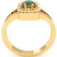 thumbnail image 3 of Split Band Emerald Diamond Cocktail Ring In 14k Yellow Gold, 3 of 6