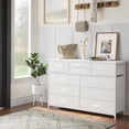 thumbnail image 4 of BeesClover Commode pour Chambre, Meuble Télé pour Télé de 55”, Meuble de Divertissement avec 10 Tiroirs, Unité d'Organisation de Rangement pour Chambre, Salon, Garde-Robe, Entrée, 4 of 9