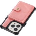 thumbnail image 5 of Compatible with iPhone 13 Pro Max Wallet Case with Card Holder PU Leather Kickstand Wrist Strap Shockproof Protective Cover for Women Man Pink, 5 of 12