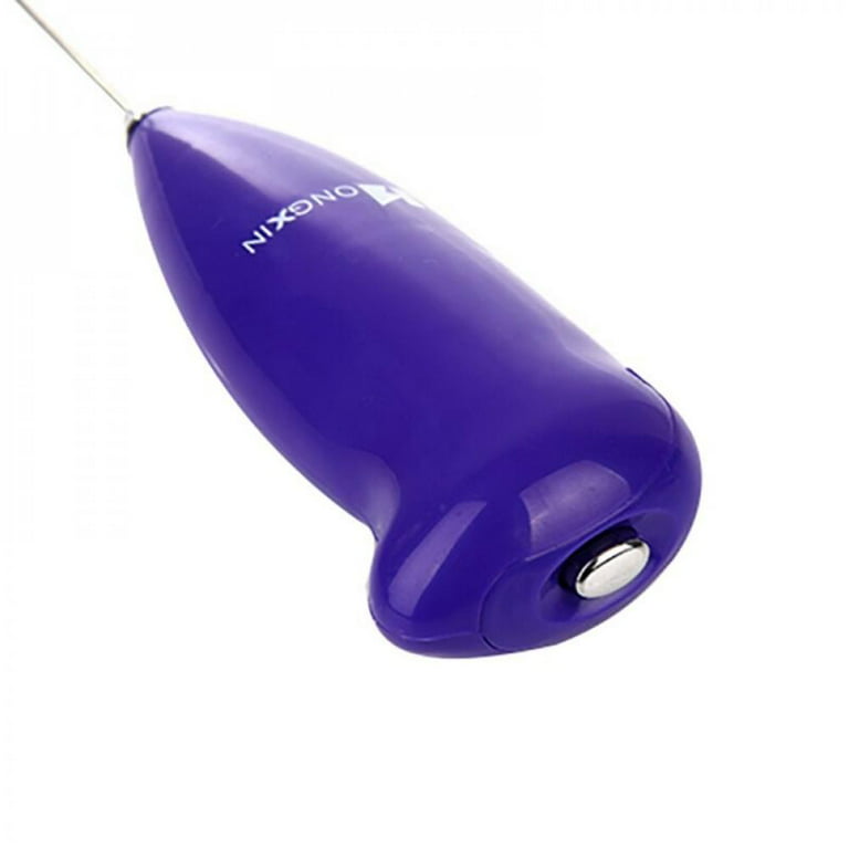 Kitchen Electric Mini Handle Cooking Eggbeater Juice Hot Drinks Milk Frother Coffee Stirrer Foamer Whisk Mixer(Without Battery), Size: 22.5, Purple