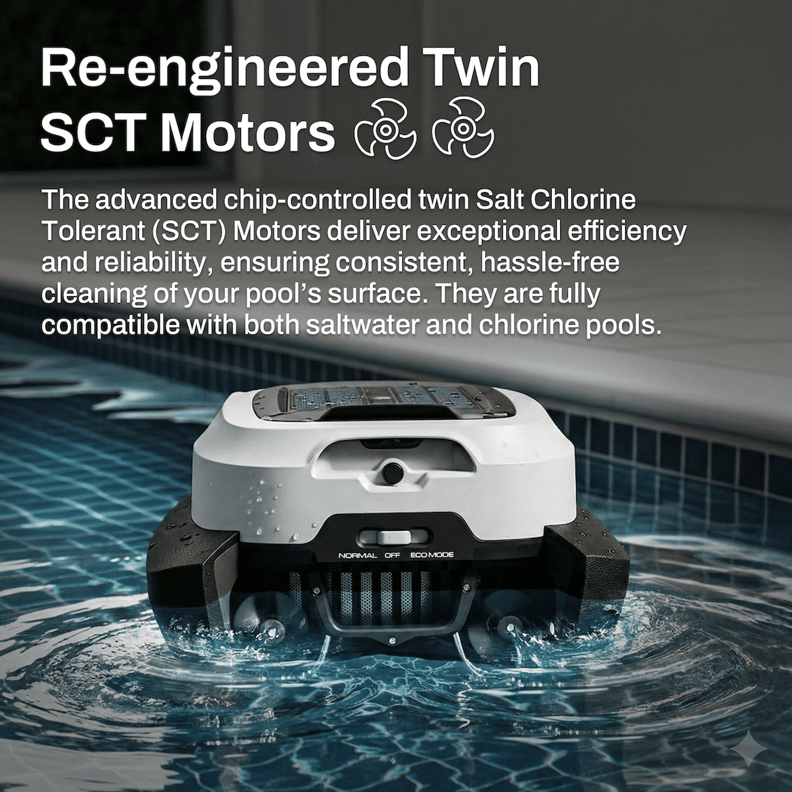 Betta Swift Solar-Powered Robotic Pool Skimmer with Dual Cleaning Mode, Soft-Contact Casing, and Large Easy-Clean Debris Basket